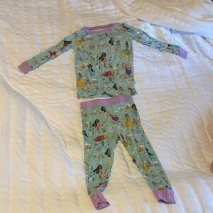 Little Sleepies Aqua and Purple Princess Pajama Set